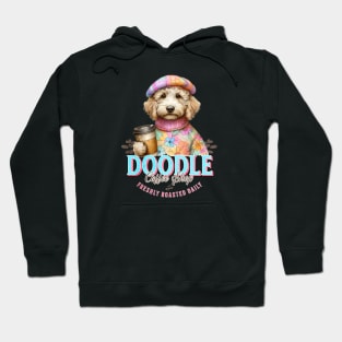 Doodle Coffee Shop T-Shirt – Cute Dog with Freshly Roasted Beans Design Hoodie